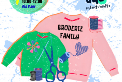 Stage Création textile // Zoom duo adulte-enfant - Broderie Family